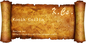 Kosik Csilla névjegykártya
